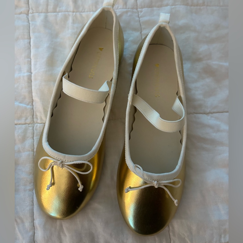 Jcrew Strappy Ballet Flats in Golden Honey